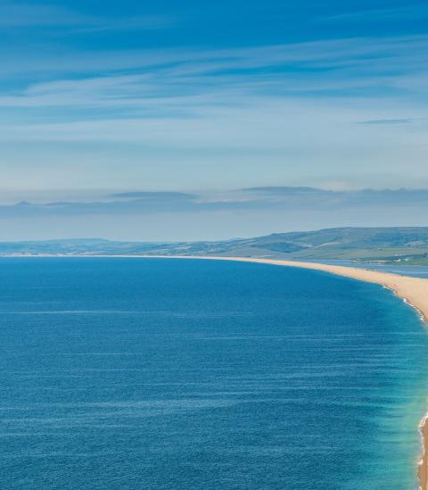 Above Chesil Beach looking towards Weymouth - Dorset coast…